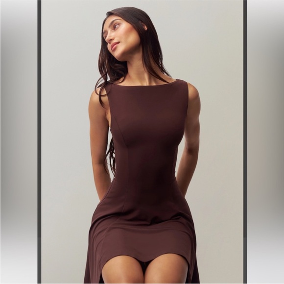 Danielle Guizio sz S Daye Mini Dress Stretch in Chocolate Brown - Picture 3 of 11